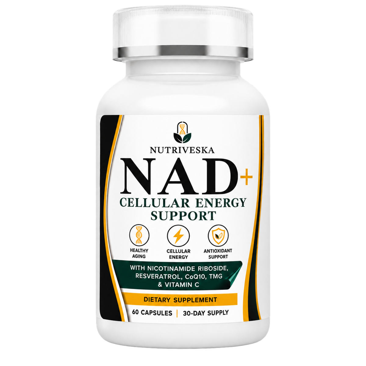 Nutriveska NAD+ Cellular Energy Support supplement bottle