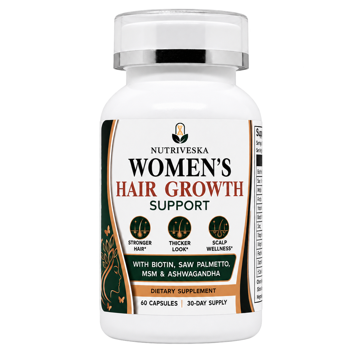 Nutriveska Women’s Hair Growth Support supplement bottle